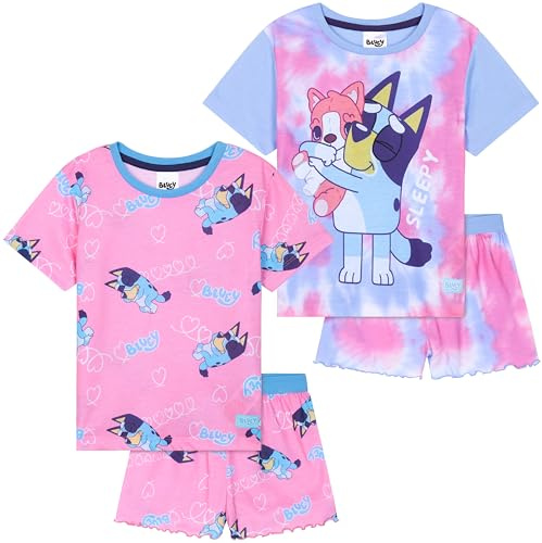 Get Trend PJs Girls 2 Pack Short Sleeve Pyjamas Set Kids Teens Lounge Sets Nightwear Soft Comfy Sleepwear Gifts for Girls
