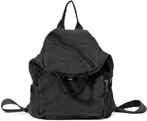 Damen Segeltuch Umhängetasche,Vintage Hobo Rucksack für Arbeit Schule Reisen Reisen Einkaufen,Kleine Messenger Bag Satchel Bag Sling Bag,Retro (Schwarz)