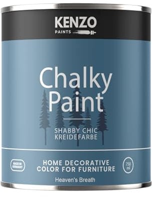 Contura KenzoPaints Kreidefarbe Möbel Farbe 750ml. Trend Farbtöne 2025 Möbellack Holz- Lack Shabby Chic Matt (Heaven`s Breath, 750ml.)
