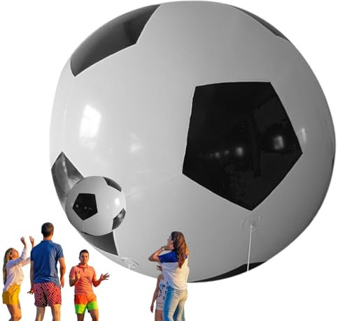 Generisch Football Shape Beach Ball, Classic Inflatable Pool Toys, 23.62x31.50in Large Outdoor Novelty, Fun Summer Pool Game, Authentic Blow Up Design for Beach Parties