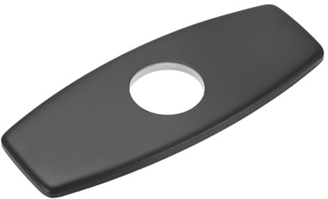 M METERXITY Faucet Deck Plate, 6 Inch Hole Cover Deck Plate for Bathroom/Kitchen Sink, 304 Stainless Steel Escutcheon Faucet Plate [Black]