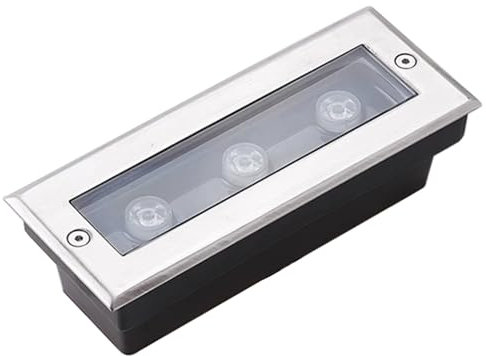 OrbitCob Foco LED Empotrable para Exterior 3W Rectangular Impermeable IP67, Luz Enterrada de Suelo para Jardín, Terraza, Borde de Piscina y Escalones(Blanco Cálido 3000K,12V)