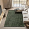 Carpettex Chenille Teppich Baumwolle Grün 120x170 cm Boho-Stil, Vintage Kelim, Waschbar, Kurzflor, rutschfest & Weich, Einfarbig Meliert, Für Wohnzimmer, Schlafzimmer, Büro & Küche