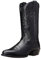 Stivali da uomo vintage in stile western, a punta, ricamati, scarpe da cowboy, da lavoro, larghi, al polpaccio, Nero , 45 EU