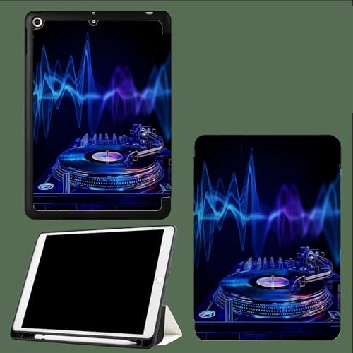 Abstract Sound Waves Pattern Case for 10.9 Inch Ipad 10Th Gen, Modern Music Cover for Ipad Auto Sleep/Wake Shockproof Protective Case with Pencil Holder