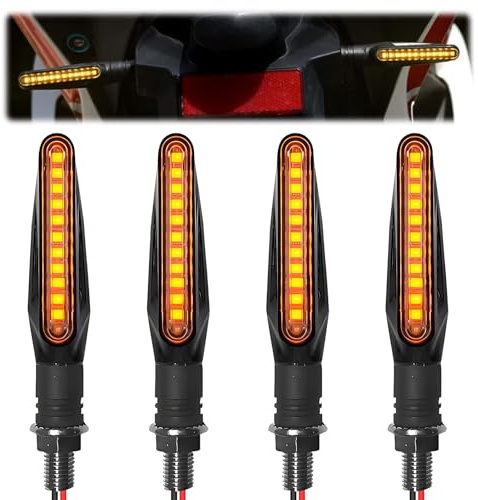 4 Stück LED Blinker Motorrad Universeller Motorrad Blinker | mit Bernsteinlicht Vibrationsgeschützte LED Blinkers Wasserdicht Tagfahrlicht für Motocross/Fahrrad