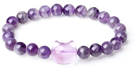 XIANNVXI Bracelet En Cristal Pour Femmes Et Hommes Bracelet En Perles De Pierre Naturelle De 8mm Bracelets Chat Bijoux Pour Femmes Cadeau D'Anniversaire Bracelets Extensible
