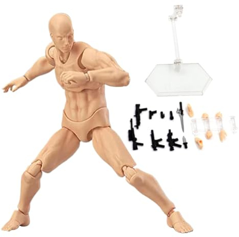 Flaroey, Drawing Models Figure Artist Draw Painting Model with Stand Support & Accessories for Artists, Male B