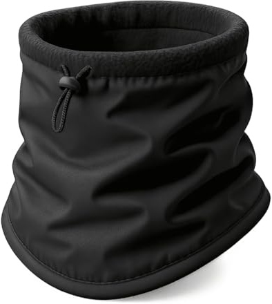 Unisex Black Thermal Fleece Neck Warmer, Waterproof, Windproof Winter Snood Scarf for Cycling, Motorcycle, Sports Running, Ideal Winter Gift
