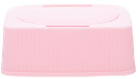 TOBBOMEY Feuchttuchbox mit Staubschutz Flipdeckel Vielseitiger Wipes Spender und Wattepads Aufbewahrung Rosa Aufbewahrungsbox für Kinderzimmer Bad und Reisen Hält Feuchttücher Frisch und
