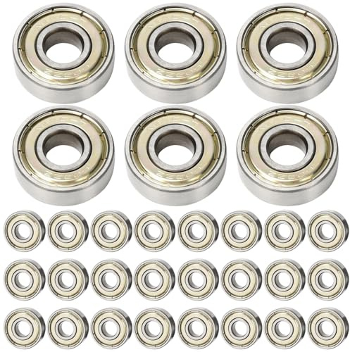 Simsky 30 Stück 693ZZ Mini Kugellager, Präzisions-Rillenkugellager 3x8x4 mm Doppelt Abgeschirmt aus Kohlenstoffstahl, für Skateboards, Trolleys, Elektromotoren, Rollschuhe und mehr