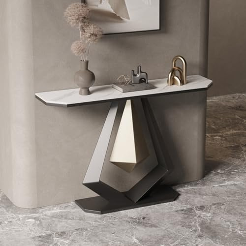 SFJATTA Console en marbre au Design Unique, Table d'appoint Moderne pour entrée ou Salon, Meuble d'appoint Contemporain Imitation marbre, idéal pour Le Salon ou Le Couloir(Nero,120 * 30 * 80cm)
