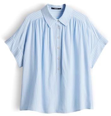 someday Damen Kurzarmbluse | Streifenbluse aus nachhaltiger ECOVERO™ Viskose Loose Fit Summer Breeze, 36