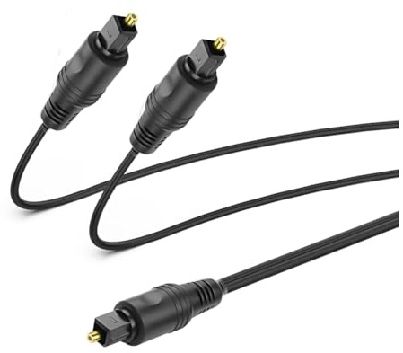 Pinafresa Digital Optical Audio Splitter 1 in 2 Out Toslink Fiber Optic 1 Male to 2 Male Cable Home Theater Stereo System Audio Distribution