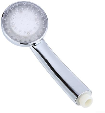 Soffione doccia luminoso con 7 colori che cambiano automaticamente la luce principale per il bagno, materiale ABS argento ugello a spruzzo alimentato ad acqua per apparecchi standard che creano un