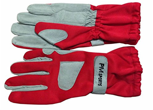 PM Sports Gants de course pour kart en Omara et polyester pour une meilleure prise en main, toutes les tailles – Rouges