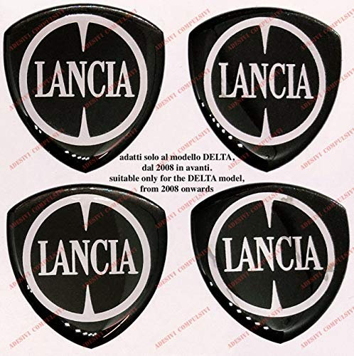 Delta Kit di 4 Adesivi Coprimozzi, Adesivi resinati, Effetto 3D. dal 2008 in avanti