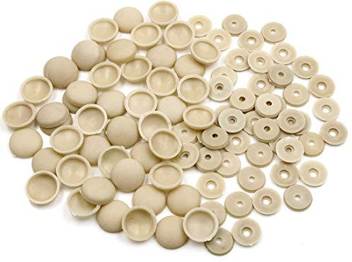 sourcing map 50 Set beige Mutter Schrauben Bolzen Kappe Abdeckung Dekoration Auto 4mm Dmr.