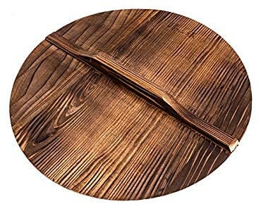 Wok Deckel aus natürlichem Holz, gesund und umweltfreundlich, antimikrobielles Licht 42 cm