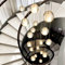 H.W.S LED Pendelleuchte Glas Kristall Hängeleuchte Lüster Dekoratives Kronleuchter Modern Pendellampe für Villa Treppe Wohzimmer Esszimmer Schlafzimmer Innenleuchte Lampe (36-Flamming, Round Plate)
