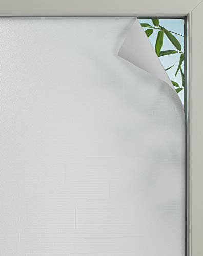 Gardinia Pellicola per finestre ad adesione statica, Textile 75, Traslucido, Opaco, Tagliabile su Misura, 100% PVC, 67,5 x 150 cm, Effetto Lino, Semi-Trasparente