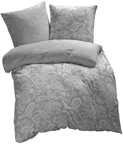 ETÉREA Microfaser Bettwäsche 200x200cm + 2X 80x80cm - Ganzjahresbettwäsche Bettbezug Paisley Life - Bettwäsche Set 200x200cm Bettbezug + 80x80cm Kissenbezug Microfaser 3teilig - Made in Green - Blau