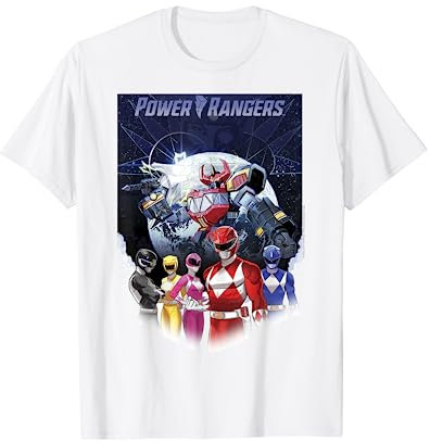 Power Rangers Battle Mech Group Comic Poster T-Shirt