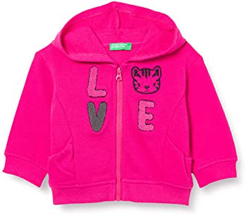 United Colors of Benetton (Z6ERJ) Giacca C/CAPP M/L 3J68C5943 Maglione Cardigan, Fucsia 3L5, 62 Bambina