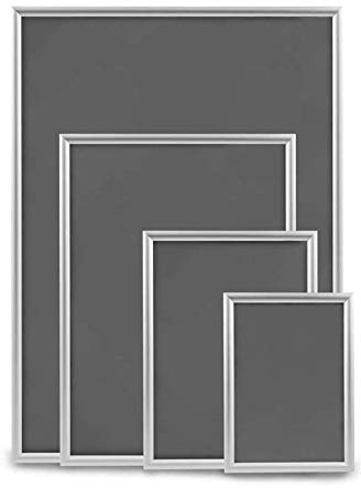 DWA Top Artikel DIN A1 A2 A3 A4 Wechselrahmen Klapprahmen Plakatrahmen Bilderrahmen Posterrahmen Infotafel Werbetafel Silber Aluminium 25 mm Klemmprofil Ecken auf Gehrung (5, A4)