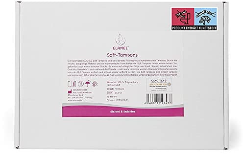 ELANEE Soft-Tampons, fadenlose Tampons, weiches & flexibles Material, 10 Stück (742-V1)