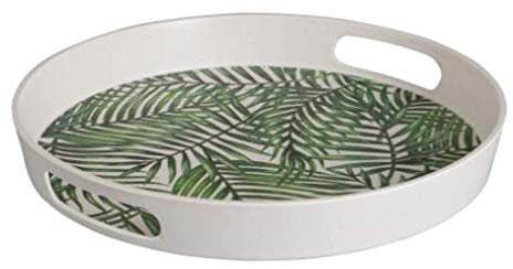 J-Line - Bandeja redonda de bambú (30 cm)