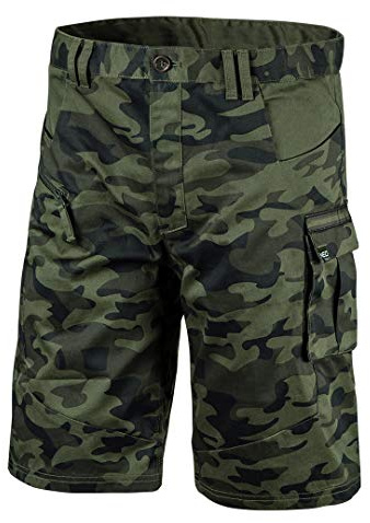 NEO TOOLS Herren Kurze Arbeitshose Camo, in Gr. XS-XXXL, verstärkte Nähte | Mischgewebe 60% Baumwolle, 40% Polyester, Camouflage-Optik
