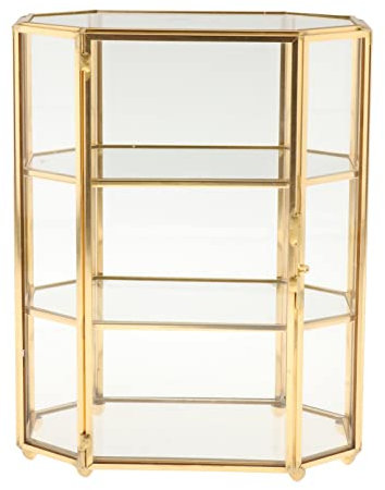 perfk Vintage Goldene, Glas aus aus Lagerung Schmuck Organizer Offen Display, mit