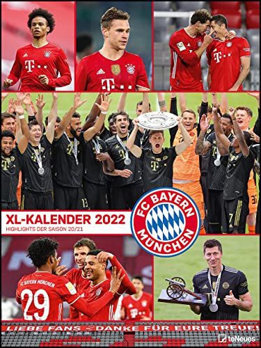 FC Bayern München 2022 - Poster-Kalender-XL - Fan-Kalender - Fußball-Kalender - 48x64 - Sport