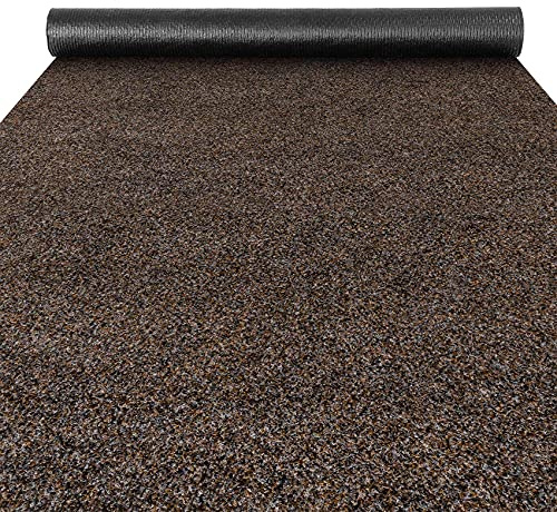 ANRO Schmutzfangmatte Fußmatte Schmutzfangläufer Poet Braun 100 x 200 cm | Verkauf: Meterware, Breite: 100 cm, Material: Polypropylen, Rücken: TPE rutschhemmend, Höhe: 5 mm, Einsatz: Flur, Büro