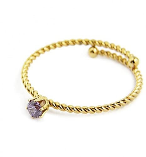 marlu ANELLO CRISTALLO VIOLA 3 MM PVD ORO 18an116gp-s