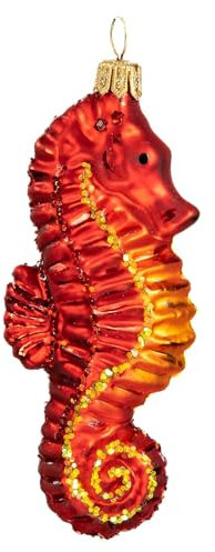 Holyart Seepferdchen, Weihnachtsbaumschmuck aus mundgeblasenem Glas