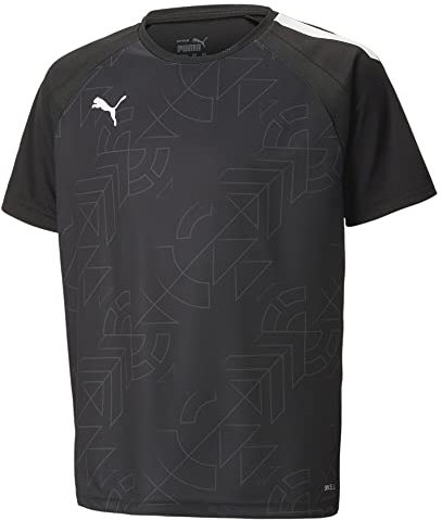 PUMA Unisex Kinder Teamliga Graphic Jersey Jr Fu balltrikot, Puma Black-asphalt, 152 EU