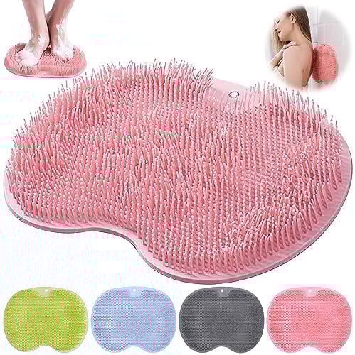 Mecctuck Fuß Massagegerät,Rückenschrubber für Dusche,Rutschfestes Silikon Massagepad,Massagegerät für Füße,Rückenkratzer,Fusswaschmatte für Dusche,Rückenbürste mit Saugnapf für Beruhigend Massierend