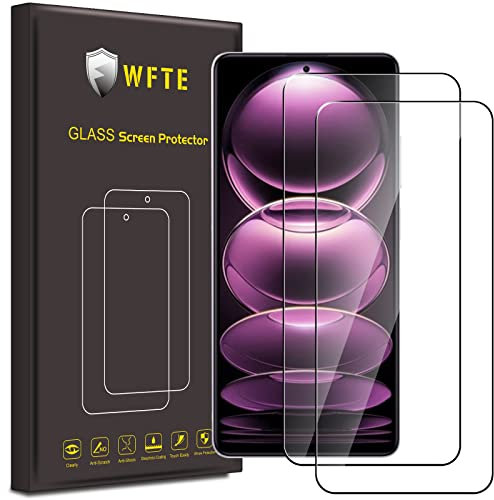 WFTE [2-Pack Protector de Pantalla para Xiaomi Redmi Note 12 Pro/Xiaomi 13T/13T Pro,9H Dureza,Sin Burbujas,HD Film Cristal Templado Protector de Pantalla Redmi Note 12 Pro+ 5G/4G