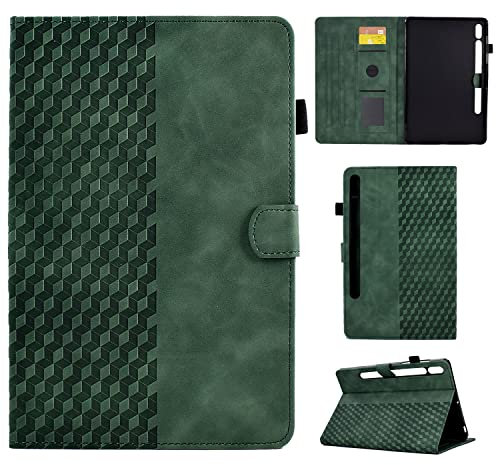 CASAFUNY Hülle für Samsung Galaxy Tab S8 2022/ Galaxy Tab S7 2020, PU Leder Tablette Schützhülle Multi-Winkel Ständer Cover Case mit Auto Schlaf/Wach für Samsung Tab S8/Tab S7 11 Zoll, Grün