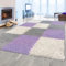 Shaggy Teppich Hochflor Gemustert in Karo Design Flieder Grau Creme 120x170cm