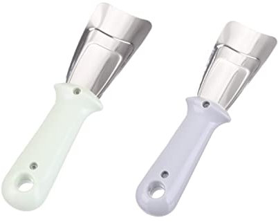 2 Pieces Refrigerator Shovel Stainless Steel Ice Shovel Portable Fridge Defrosting Shovel With Handle for Deicing Fridges and Freezers(Green and Grey)