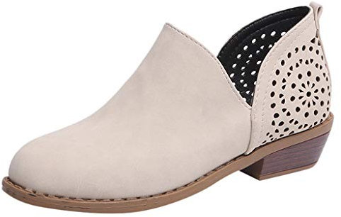 Stivali Alti Bianchi da Donna Stivali Stivaletti Stivali Estivi Donna Traforati con Tacco Stivali di Gomma Stivali Stivaletti Sandali Scarpe da Corsa Donna Beige-C 18.99