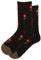 Hot Sox Damen Crew-Socken aus Wollmischgewebe, Blumenmuster, 1 Paar, niedliche und Bequeme Geschenke Violette Blumenwolle, Lila Blume (Wein), 36.5-43 EU