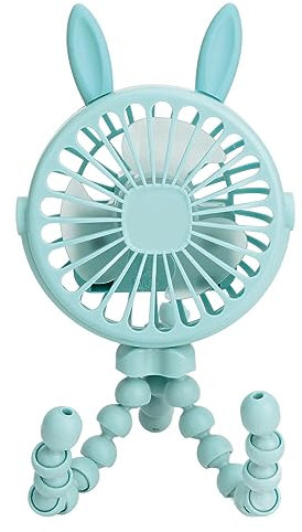 Kinderwagen-Ventilator, Tragbarer, Flexibler Stativ-Clip-Kinderwagen-Ventilator mit LED-Nachtlicht, Tragbarer Mini-Ventilator mit 3 Geschwindigkeiten für Kinderbett, Laufband,
