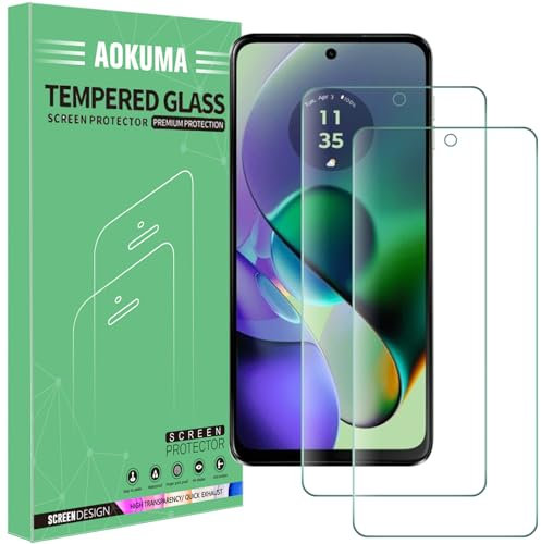AOKUMA [2 Pezzi Pellicola Vetro Temperato per Motorola Moto G54 Pellicola Protezione,Durezza 9H,Antiurto Antigraffio e Anti-impronta