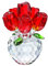 H&D HYALINE & DORA 3.3IN Crystal Red Rose Figurine Ornament, Rose Flower Gifts for Wife Mom Girlfriend, Table Decor, Valentines Day Gifts
