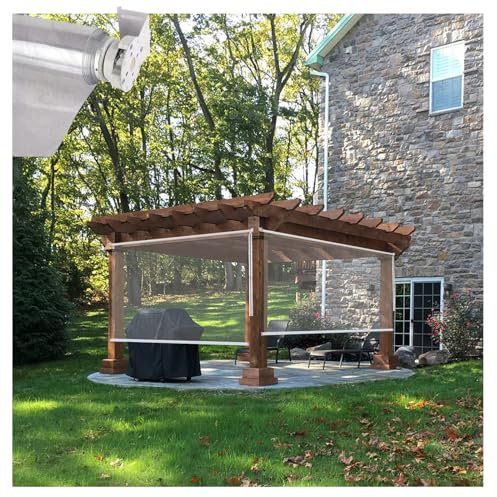 Wasserdichtes PVC Rollo,PVC-Trennwände Aufrollen Jalousien,PVC Transparente Vorhang,vorhänge wetterfest,pergola sichtschutz,Outdoor-Balkon-Tür Durchsichtige Rollos ( Size : W150xH350cm/W59xH137.7in )