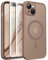 CAPRARO Magnetic for iPhone 14 Case, [Compatible with MagSafe] [Full Camera Protection] [14FT Drop Protection] Shockproof Protective Slim Translucent Matte Phone Case iPhone 14, Brown